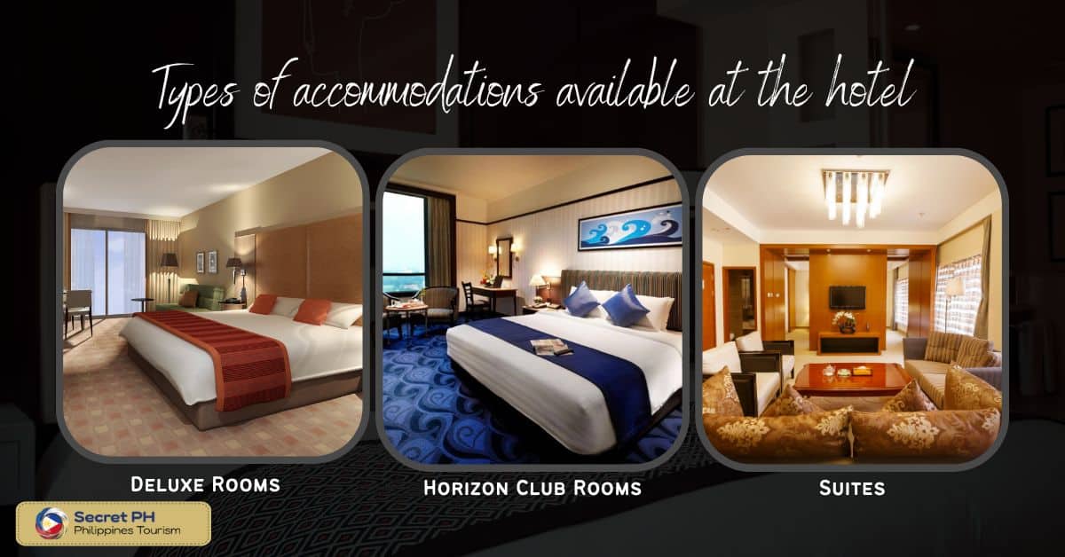 Types of accommodations available at the hotel