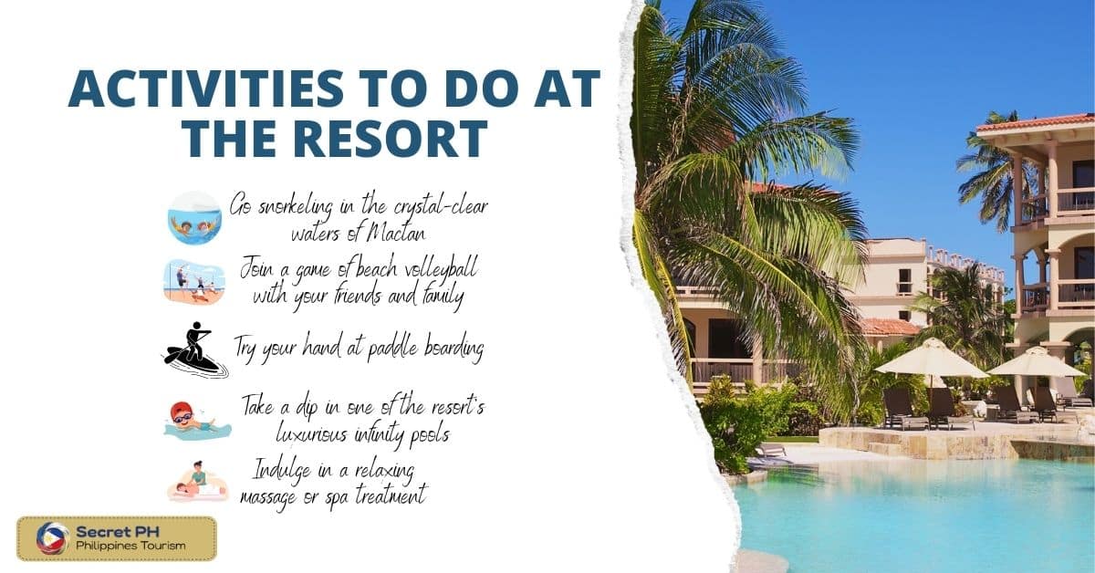 Activities to do at the resort