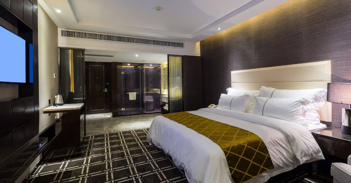 bedroom of a luxury hotel