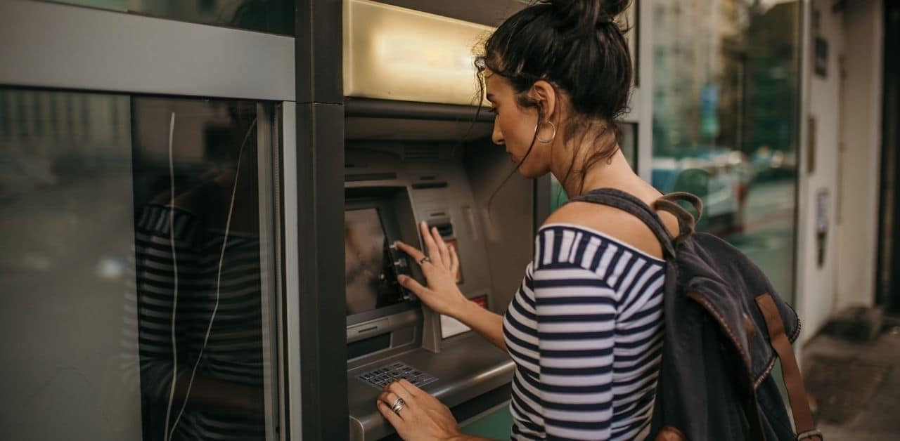 Foreigner using ATM