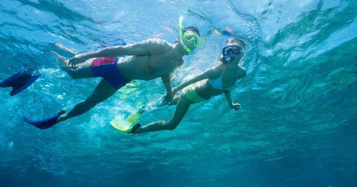 couple snorkeling