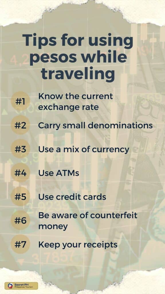 Tips for using pesos while traveling