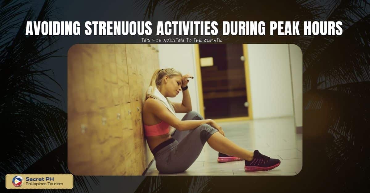 Avoiding strenuous activities during peak hours