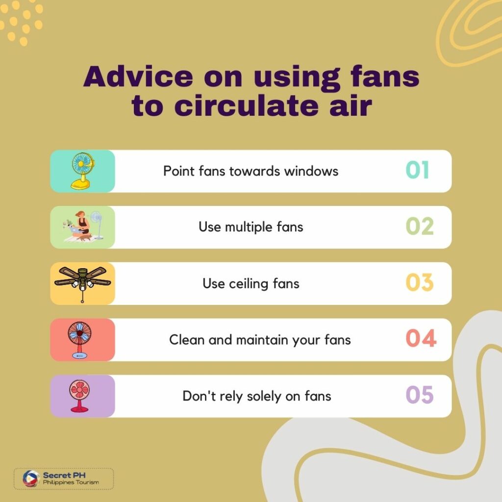 Advice on using fans to circulate air