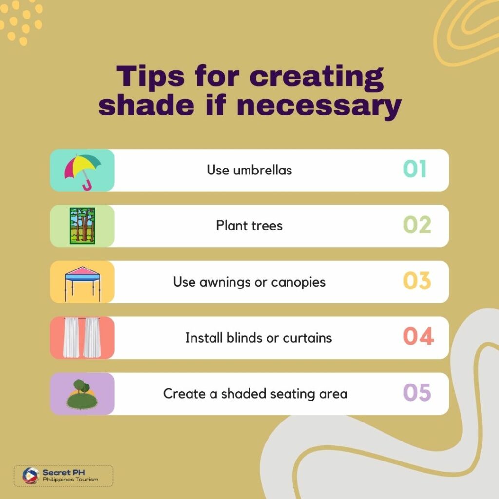 Tips for creating shade if necessary