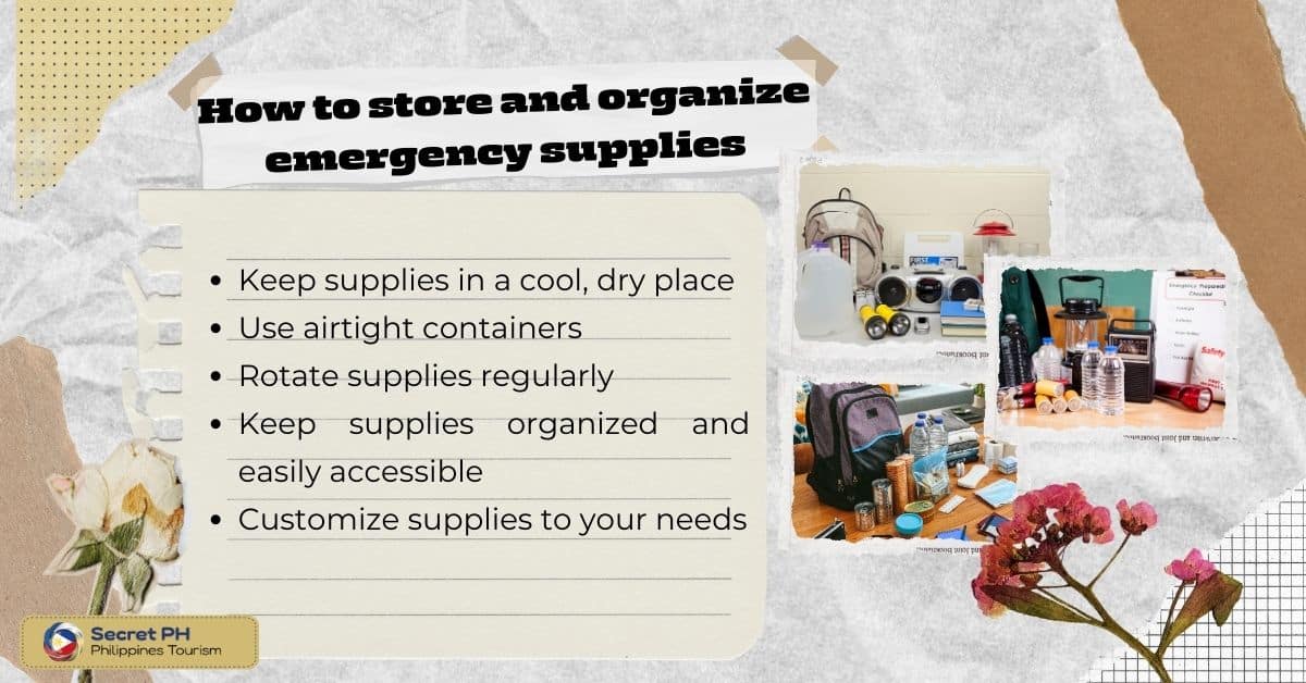 How to store and organize emergency supplies