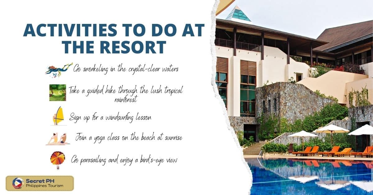 Activities to do at the resort